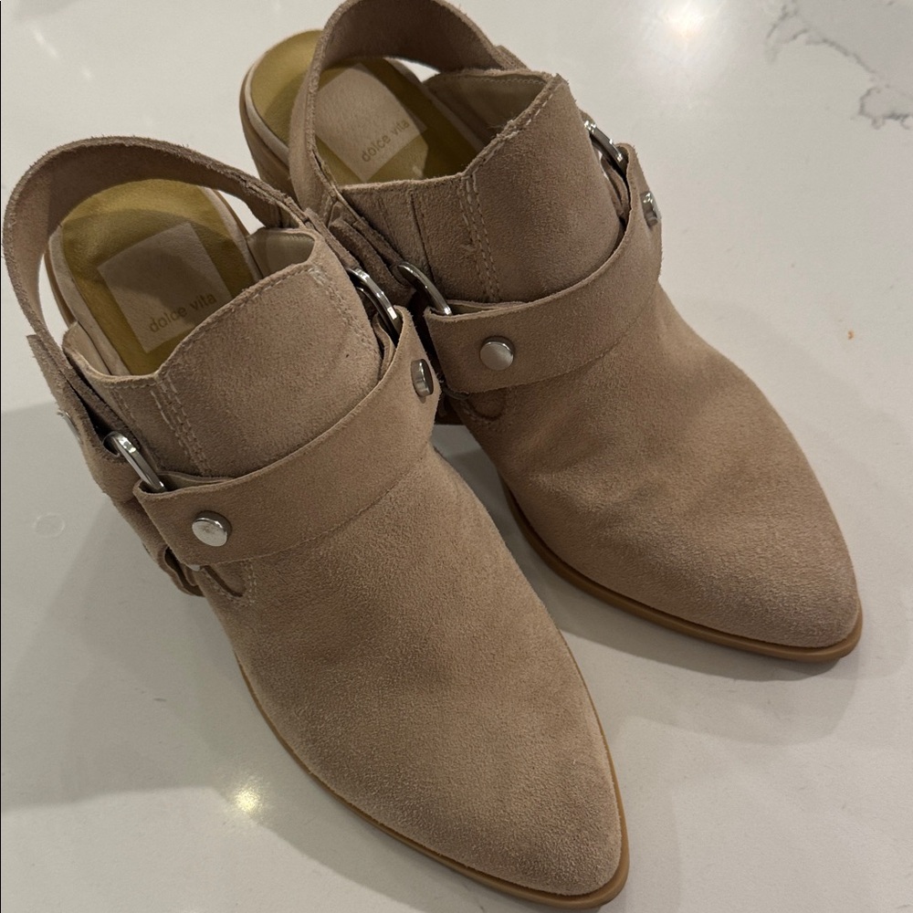 Women's Beige Suede Ankle Strap Miles